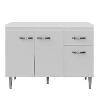 Balcão Cozinha Gabriela 3 Porta 120cm S-t Ajl Branco - 1