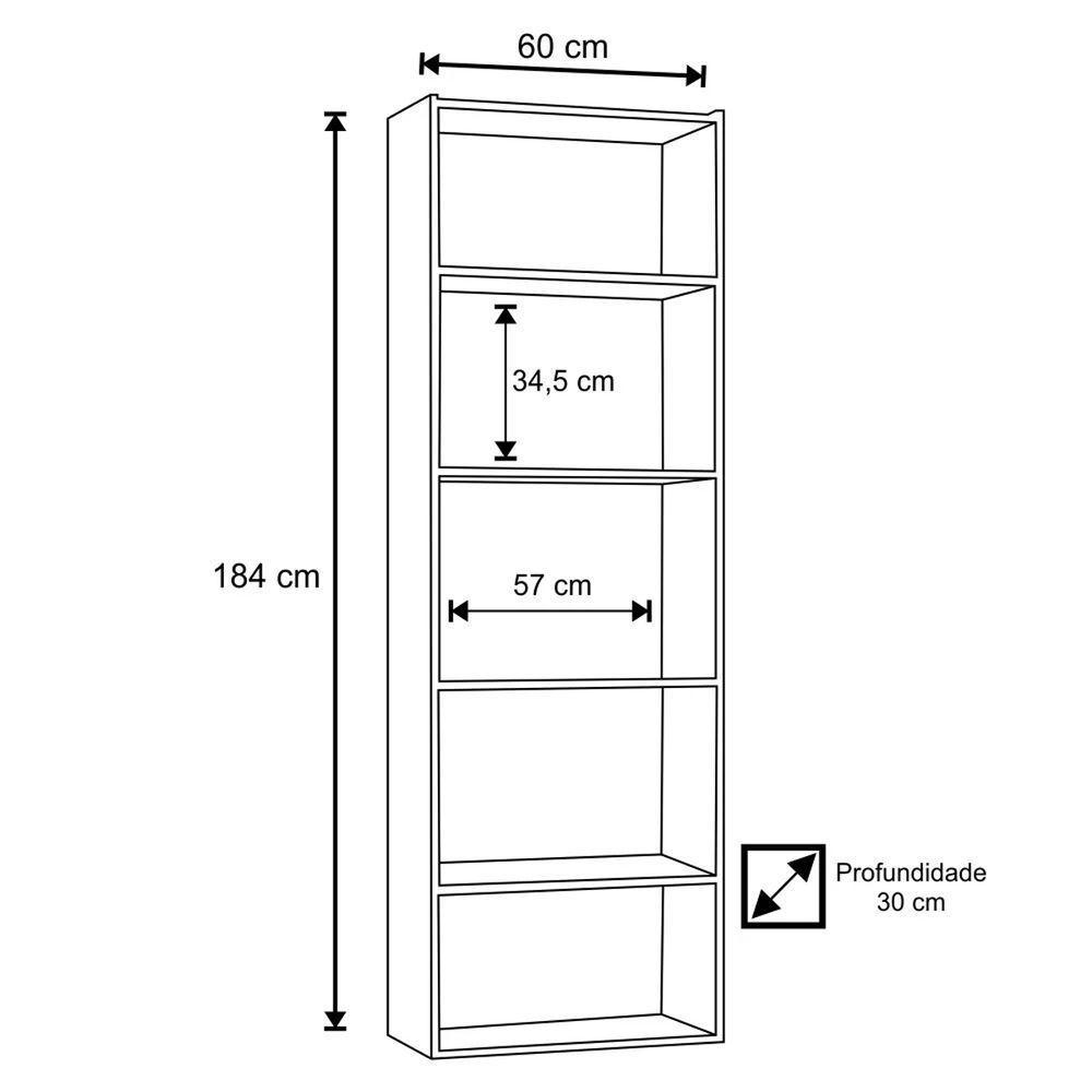 Livreiro 4 Prateleiras Luiza 1653 Ajl Móveis - 4