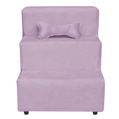 Escadinha Pet 3 Degraus Cachorro E Gato Veludo Lilás