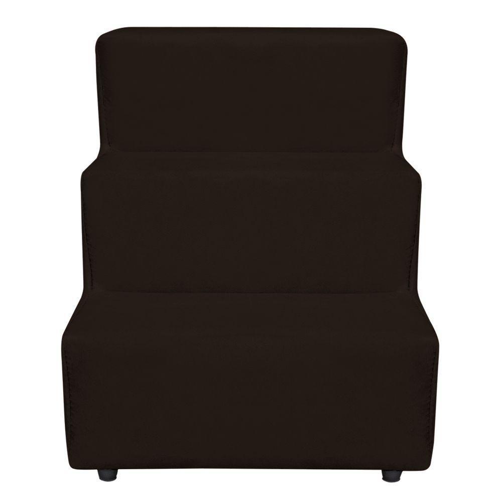 Escadinha Pet 3 Degraus Cachorro E Gato Veludo Marrom - 4