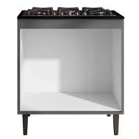 Balcão Cooktop 80cm Andréia 1 Porta Ajl Móveis Cinza - 2