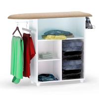 Tabua De Passar Roupa Mariana Gabinete Multiuso Ajl Móveis Branco E Preto - 2
