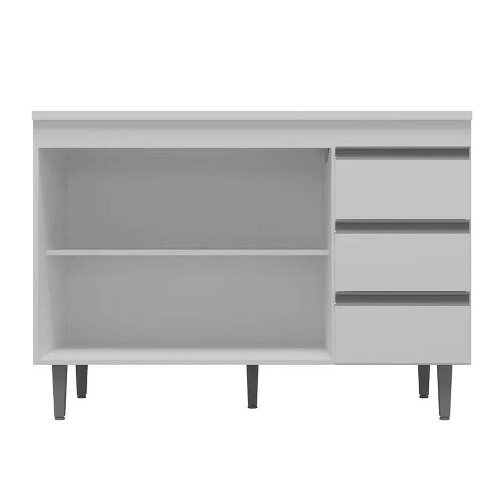 Balcão Gabinete Cozinha Andreia 120cm 2 Porta Ajl Móveis S-t Castanho Avelã - 5