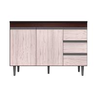 Balcão Gabinete Cozinha Andreia 120cm 2 Porta Ajl Móveis S-t Castanho Avelã - 1