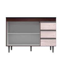 Balcão Gabinete Cozinha Andreia 120cm 2 Porta Ajl Móveis S-t Castanho Avelã - 2