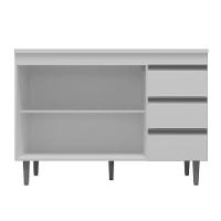 Balcão Gabinete Cozinha Andreia 120cm 2 Porta Ajl Móveis S-t Castanho Avelã - 5