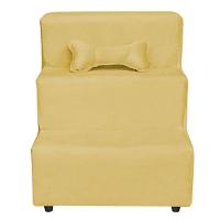 Escadinha Pet 3 Degraus Cachorro E Gato Veludo Amarelo - 1