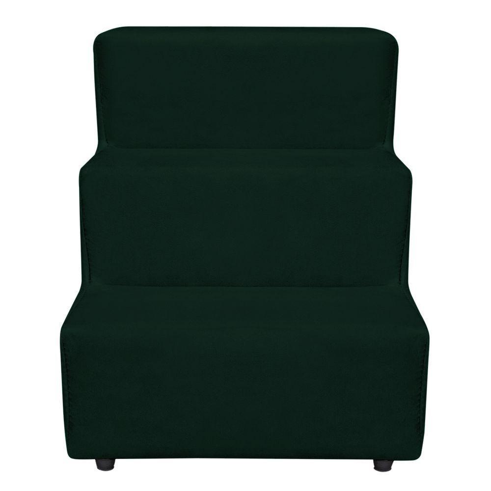 Escadinha Pet 3 Degraus Cachorro E Gato Veludo Verde - 4