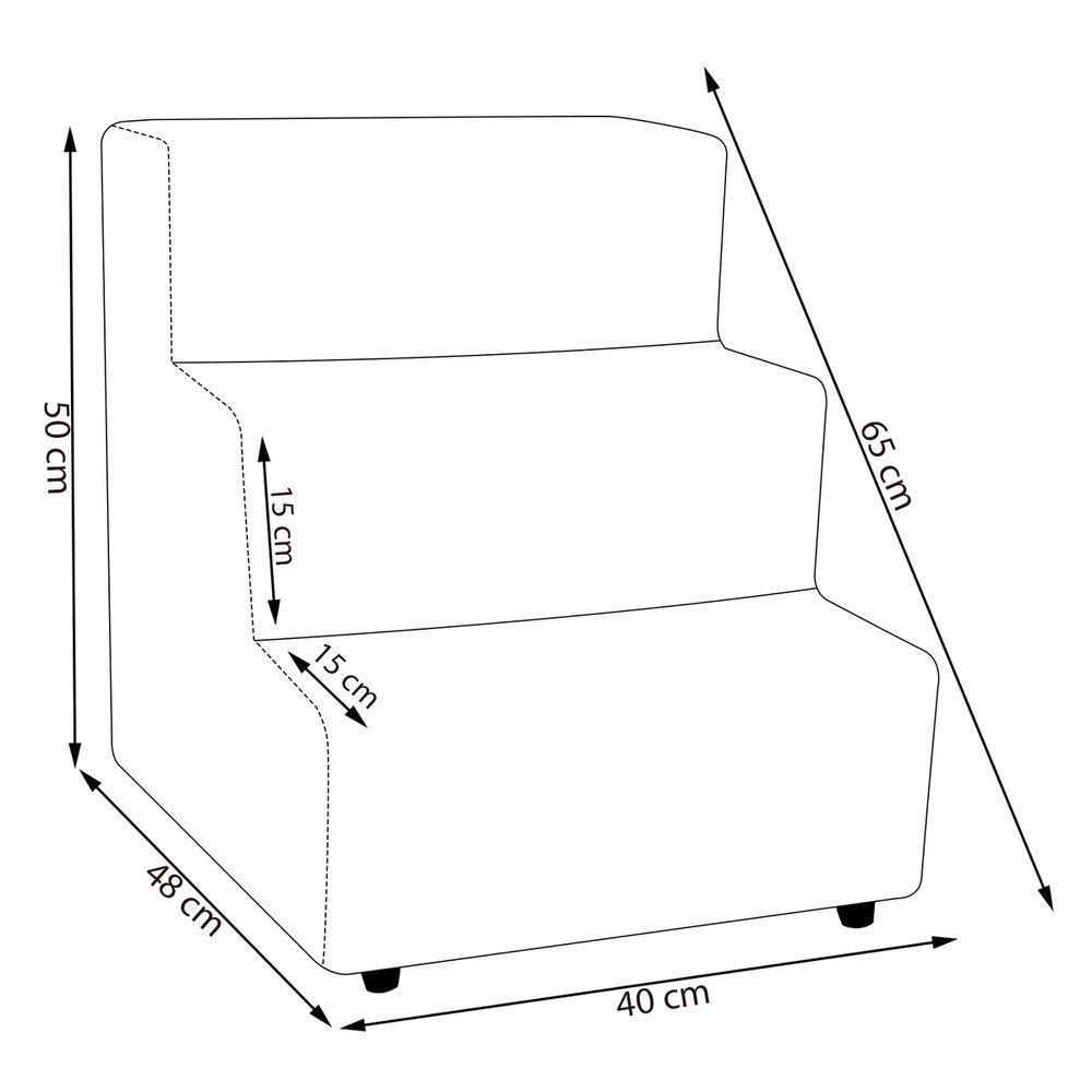 Escadinha Pet 3 Degraus Cachorro E Gato Veludo Verde - 6
