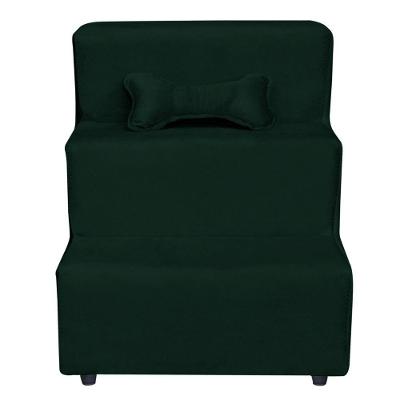 Escadinha Pet 3 Degraus Cachorro E Gato Veludo Verde