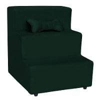 Escadinha Pet 3 Degraus Cachorro E Gato Veludo Verde - 2