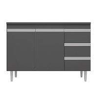 Balcão Gabinete Cozinha Andreia 100cm 2 Porta S-t Ajl Móveis Cinza - 1