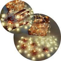 Pisca Cascata Flocos Natal 80 Lâmpadas Leds Amarelo 3m 220v - 1