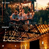 Pisca Cordão Varal Solar Natal 10 Lâmpadas Leds Amarelo 5m - 2