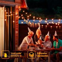 Pisca Cordão Varal Solar Natal 10 Lâmpadas Leds Amarelo 5m - 3