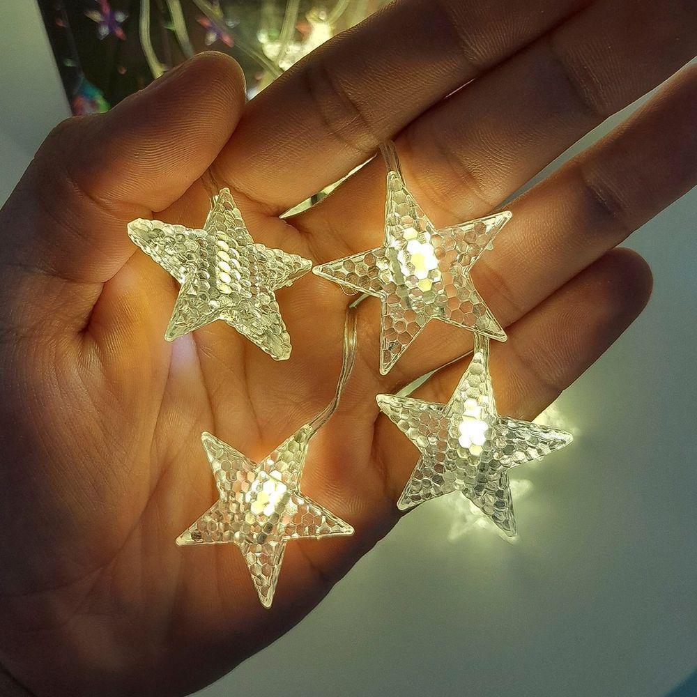 Pisca Cortina Estrelinhas Enfeite Natal 80 Led 3x1m 110-220v Amarelo - 3