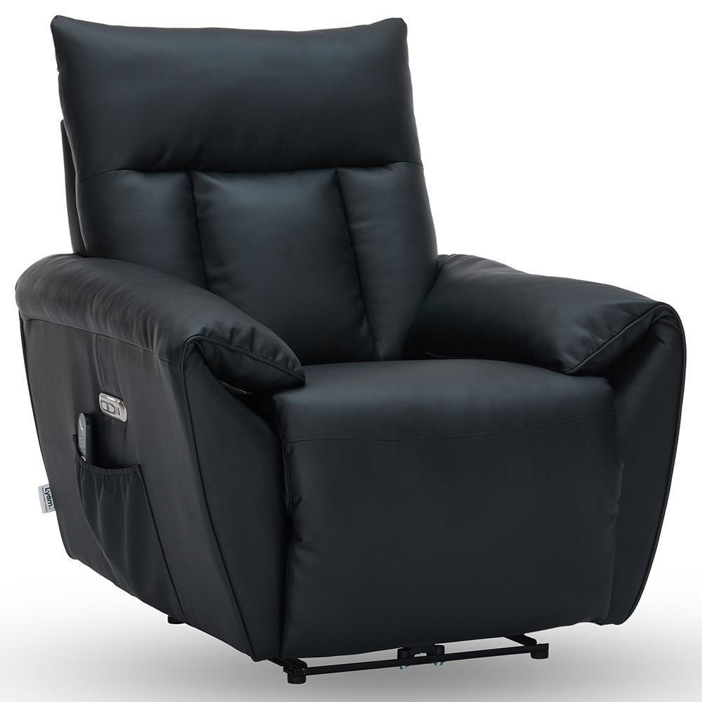 Poltrona Do Papai Reclinável Elétrica Com Massagem E Aquecimento Velutti L07 Couríssimo Preto - Lyam - 1