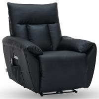 Poltrona Do Papai Reclinável Elétrica Com Massagem E Aquecimento Velutti L07 Couríssimo Preto - Lyam - 1