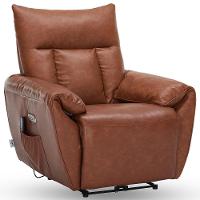 Poltrona Do Papai Reclinável Elétrica Com Massagem E Aquecimento Velutti L07 Couríssimo Marrom - Lyam - 1