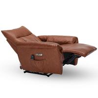 Poltrona Do Papai Reclinável Elétrica Com Massagem E Aquecimento Velutti L07 Couríssimo Marrom - Lyam - 5