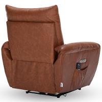 Poltrona Do Papai Reclinável Elétrica Com Massagem E Aquecimento Velutti L07 Couríssimo Marrom - Lyam - 8