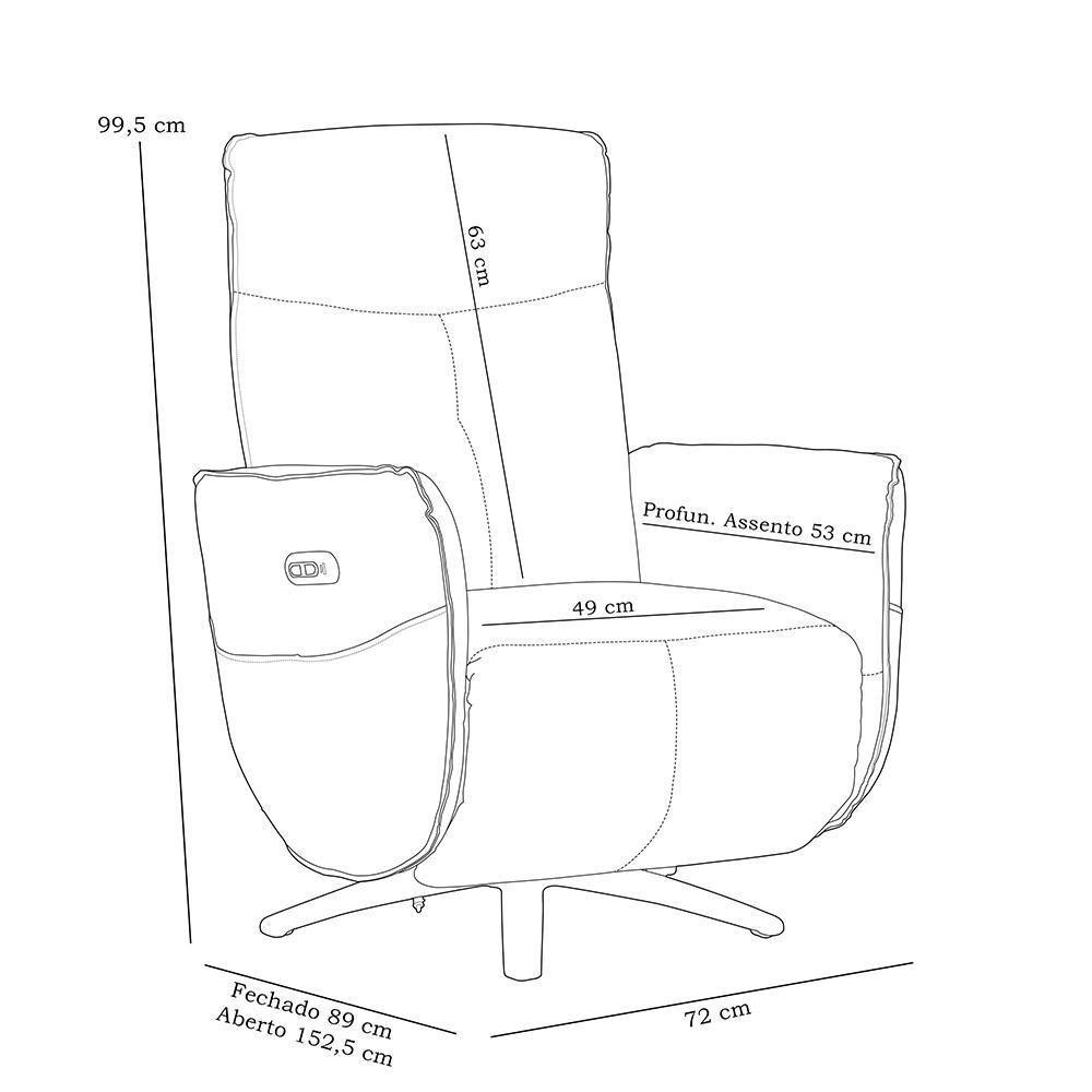 Poltrona De Massagem Reclinável Elétrica Com Aquecimento Bravinni L07 Couríssimo Bege - Lyam Decor - 5