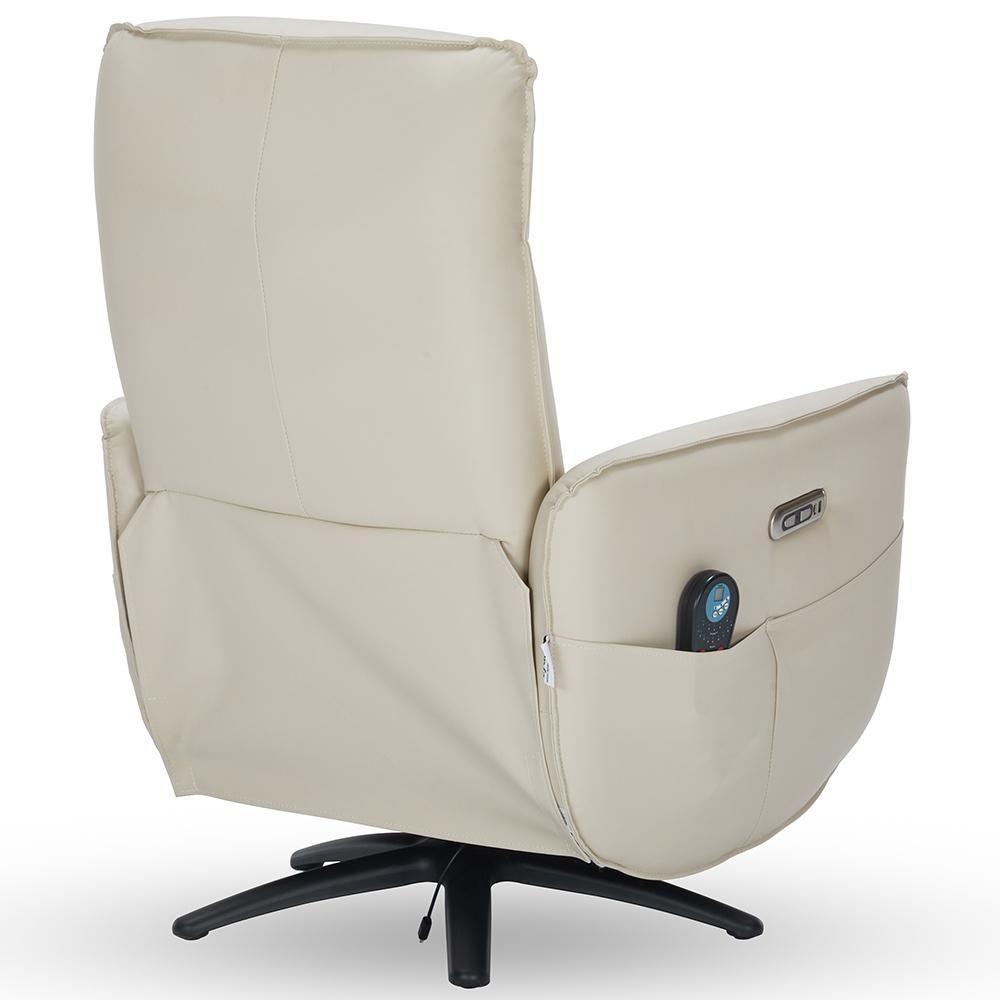 Poltrona De Massagem Reclinável Elétrica Com Aquecimento Bravinni L07 Couríssimo Bege - Lyam Decor - 9