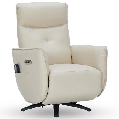 Poltrona De Massagem Reclinável Elétrica Bravinni L07 Com Aquecimento Couríssimo Bege Lyam Decor