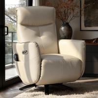 Poltrona De Massagem Reclinável Elétrica Com Aquecimento Bravinni L07 Couríssimo Bege - Lyam Decor - 2