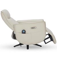 Poltrona De Massagem Reclinável Elétrica Com Aquecimento Bravinni L07 Couríssimo Bege - Lyam Decor - 8