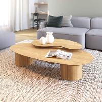 Conjunto Mesa De Centro Orgânica Lake Em Madeira Damasco - 1