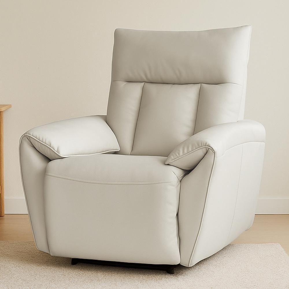 Poltrona Do Papai Reclinável Elétrica Com Massagem E Aquecimento Velutti L07 Couríssimo Bege - Lyam - 2