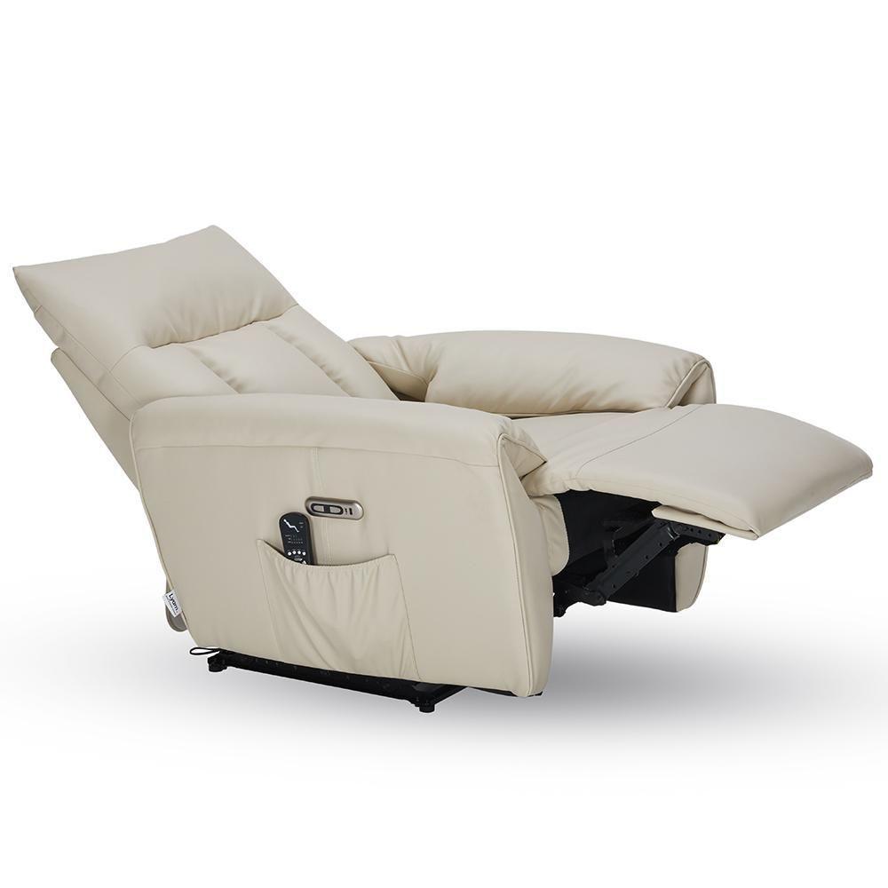 Poltrona Do Papai Reclinável Elétrica Com Massagem E Aquecimento Velutti L07 Couríssimo Bege - Lyam - 6