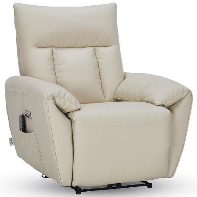 Poltrona Do Papai Reclinável Elétrica Com Massagem E Aquecimento Velutti L07 Couríssimo Bege - Lyam