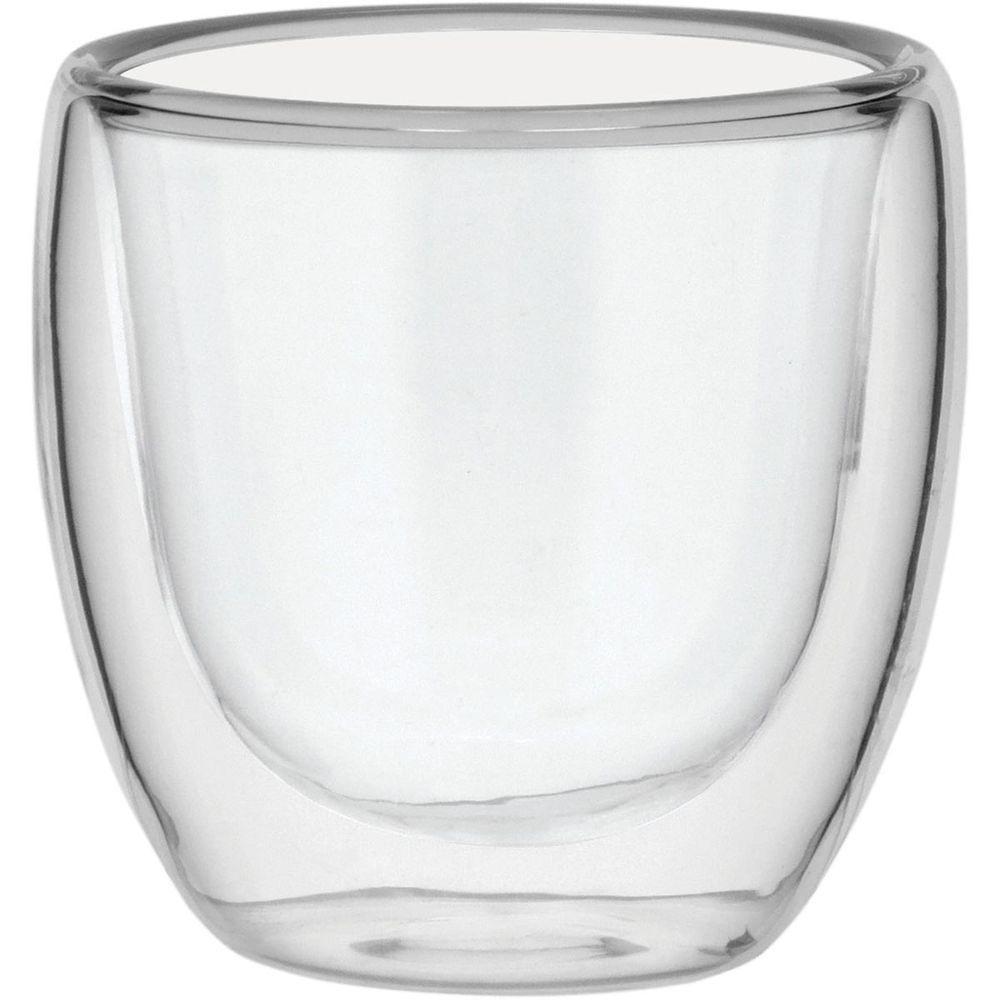 Clear Xícara Café 6X7X7Cm 80Ml Borosilicato Transp Parede Dupla - 1