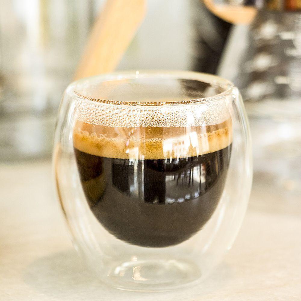 Clear Xícara Café 6X7X7Cm 80Ml Borosilicato Transp Parede Dupla - 2