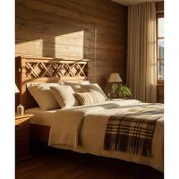 Cama De Casal King Size Benn 1,95 X 2,05 - Madeira Maciça - Móveis De Gramado - Castanho - 2