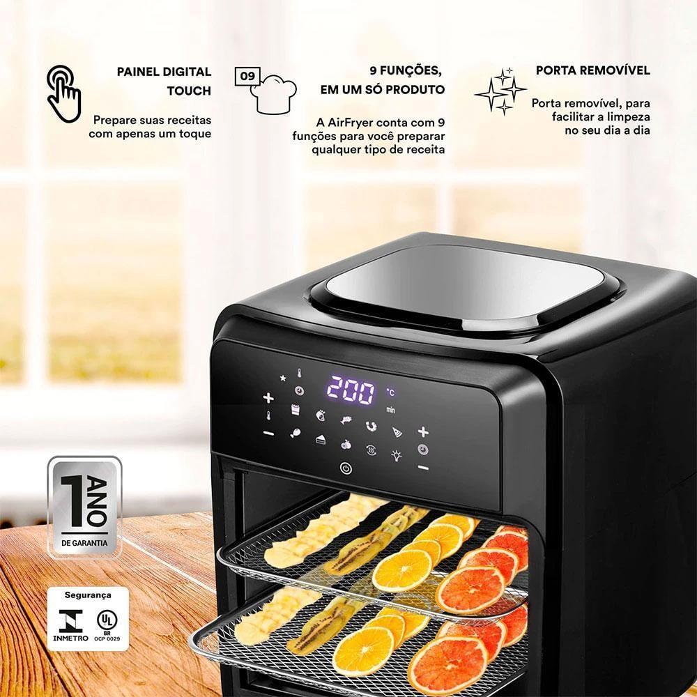 Fritadeira Airfryer Oven 12l Digital Premium Titanium Eaf12t 127v - Eos 127v - 2