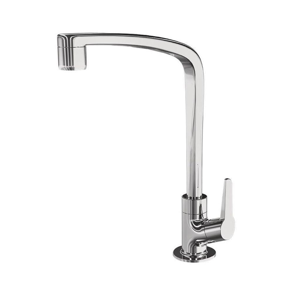 Torneira Para Cozinha De Mesa Bica Móvel Flat Cromada 1167 F61 - 1