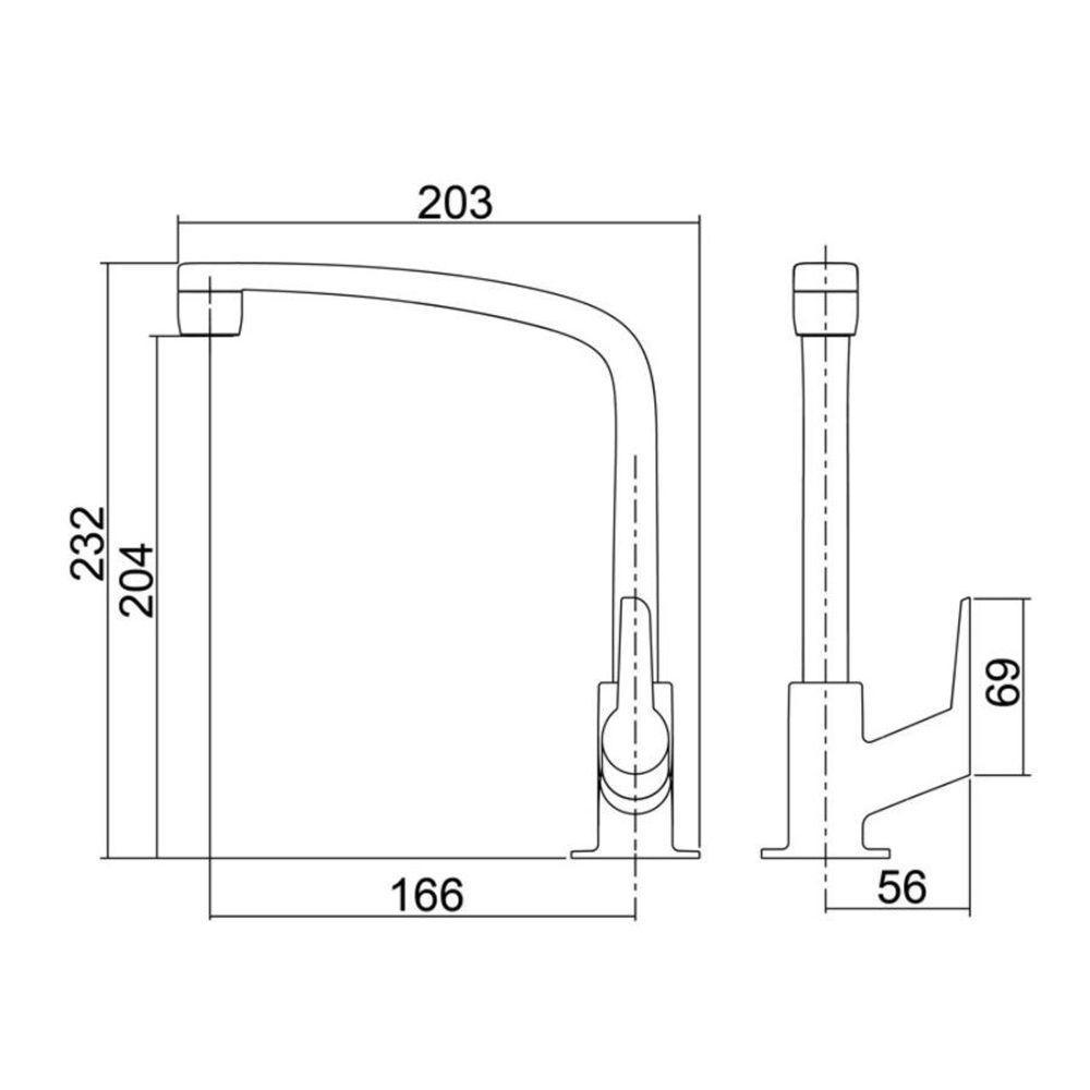 Torneira Para Cozinha De Mesa Bica Móvel Flat Cromada 1167 F61 - 3
