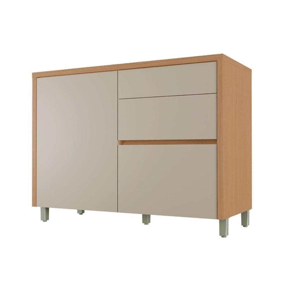Gabinete De Cozinha Modulado C- Tampo Condessa C- 1 Porta E 3 Gavetas 120cm Carvalho-greice - Nesher - 1