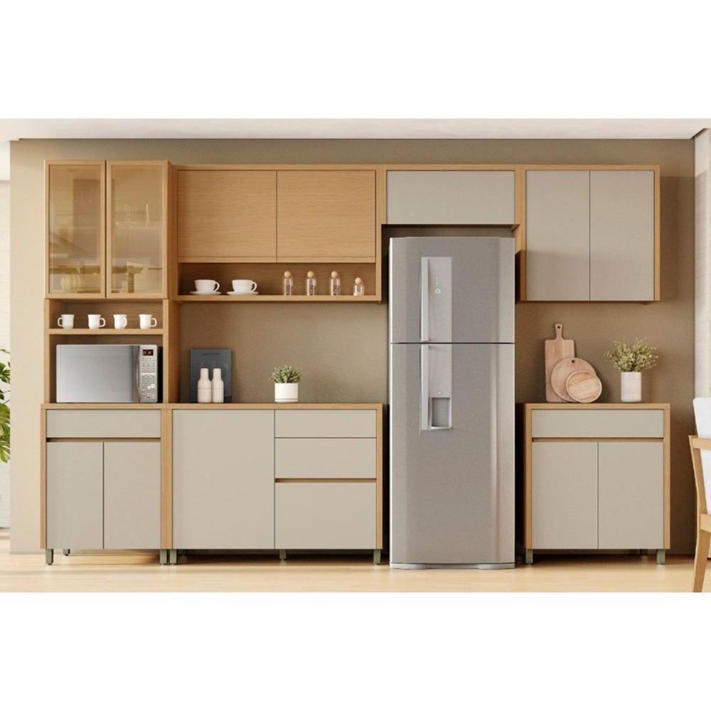 Gabinete De Cozinha Modulado C- Tampo Condessa C- 1 Porta E 3 Gavetas 120cm Carvalho-greice - Nesher - 6