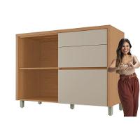 Gabinete De Cozinha Modulado C- Tampo Condessa C- 1 Porta E 3 Gavetas 120cm Carvalho-greice - Nesher - 5