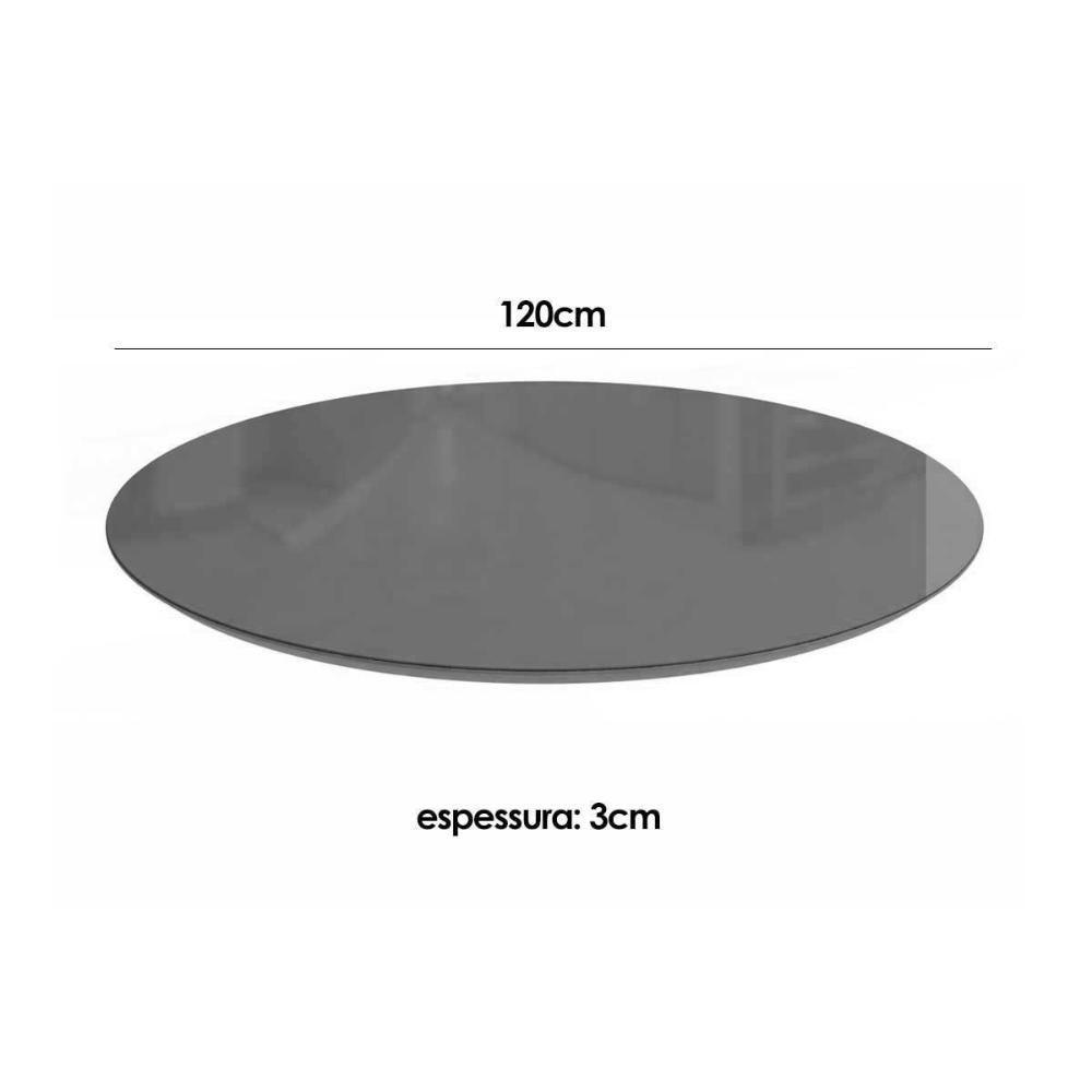 Mesa De Sala Jantar Duna Premium Madeira Maciça C- Tampo Madeirado C- Vidro 120x120cm Carvalho-off White - Kappesberg - 4