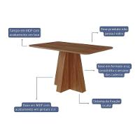 Conjunto: Mesa De Cozinha Maitê Tampo Madeirado 130x80cm E 4 Cadeiras Clarice Cinamomo - Carvalho-linho Bege - Cimol - 10