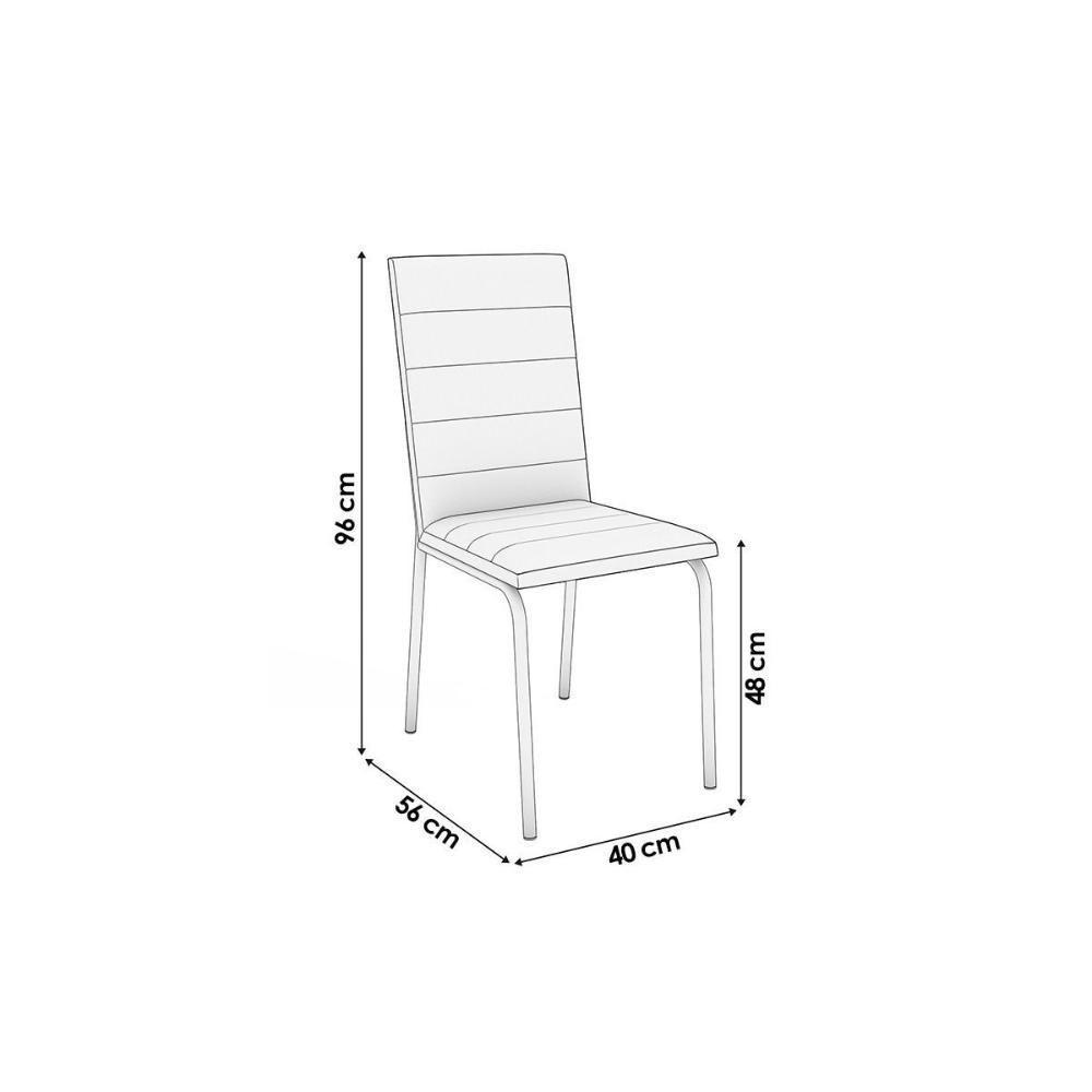 Conjunto: Mesa Sala Jantar Volga C- Tampo De Vidro 95cm E 4 Cadeiras Amsterdã Cromada - Courano Capuccino - Kappesberg - 5