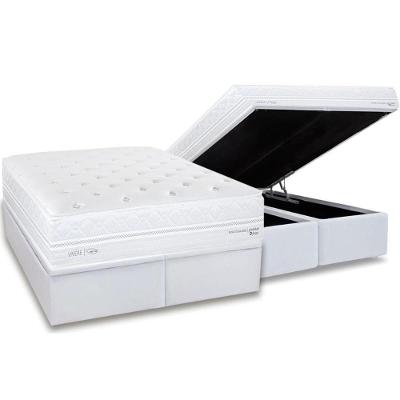 Cama Box Baú King: Colchão Molas Ensacadas Herval C1782 + Base Crc Linhão White (193x203)
