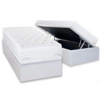 Cama Box Baú Solteiro: Colchão Molas Masterpocket Ensacadas Herval C1782 + Base Crc Linhão White (88x188) - 1