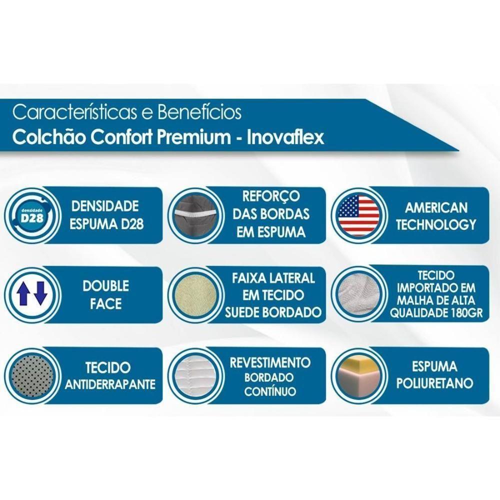 Colchão Casal D28 - Espuma Anatomica Comfort Premium Resist Double Face (138x188x28) - Inovaflex - 3