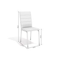 Conjunto: Mesa De Cozinha Elba C- Tampo De Vidro 120cm E 6 Cadeiras Amsterdã Cromada - Courano Capuccino - Kappesberg